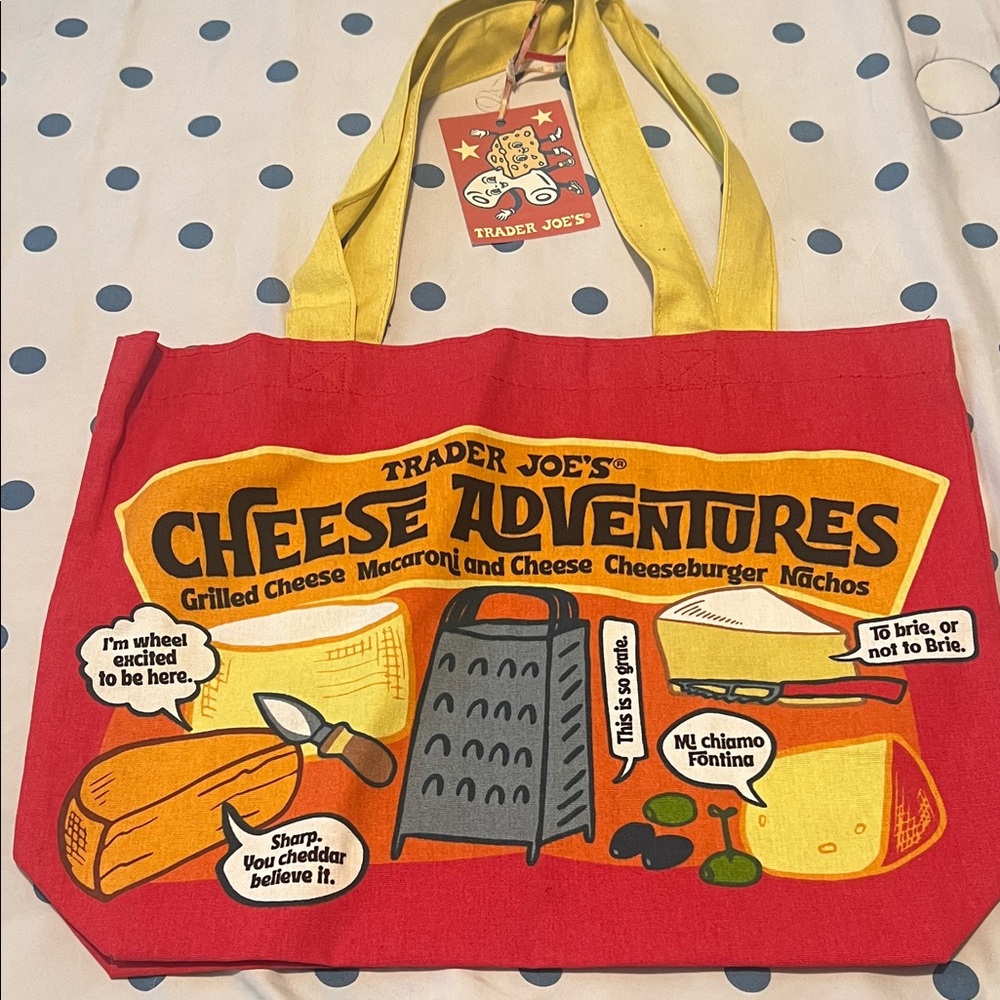Trader Joe's Red Cheese Adventures Tote Bag